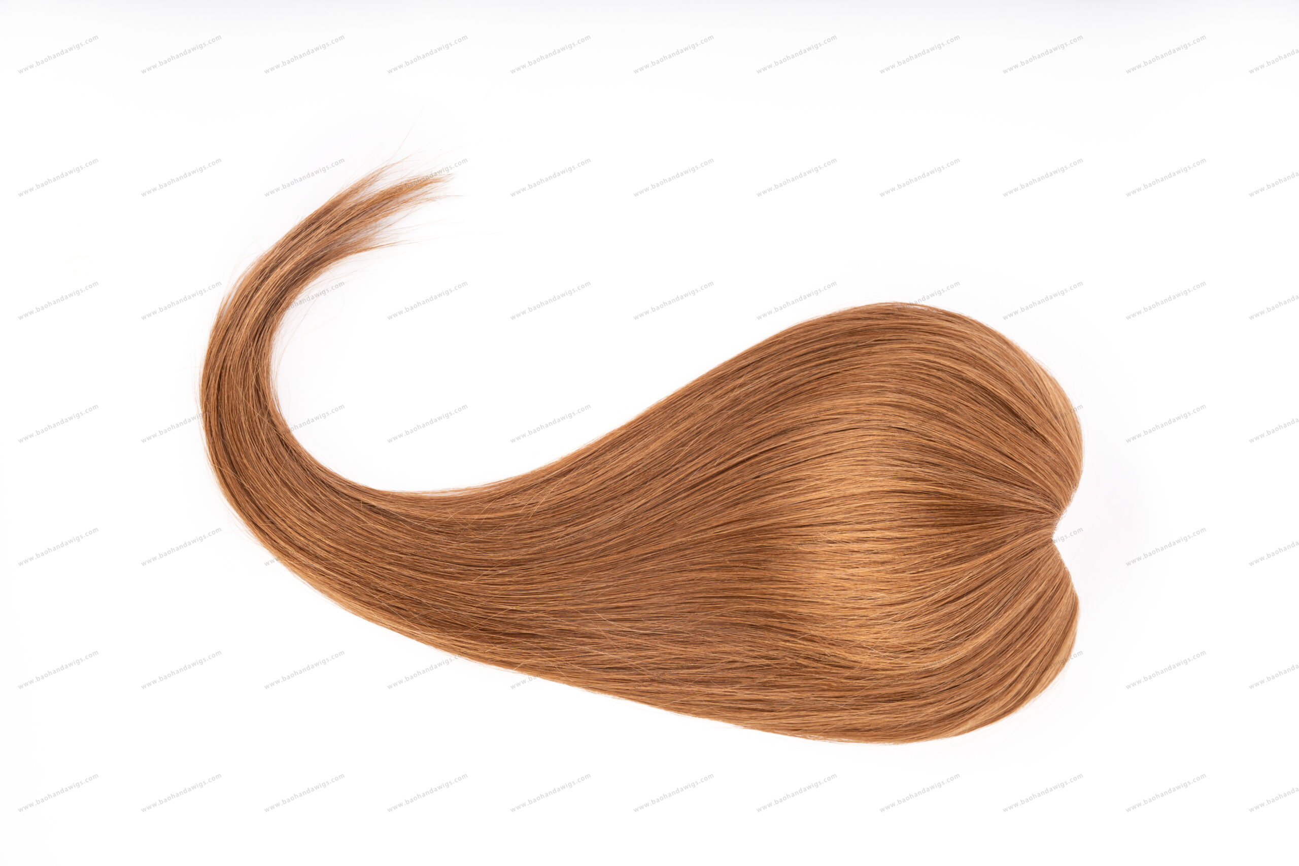 V Part Mono Base Remy Human Hair Topper Full Hand-Tied - Image 5