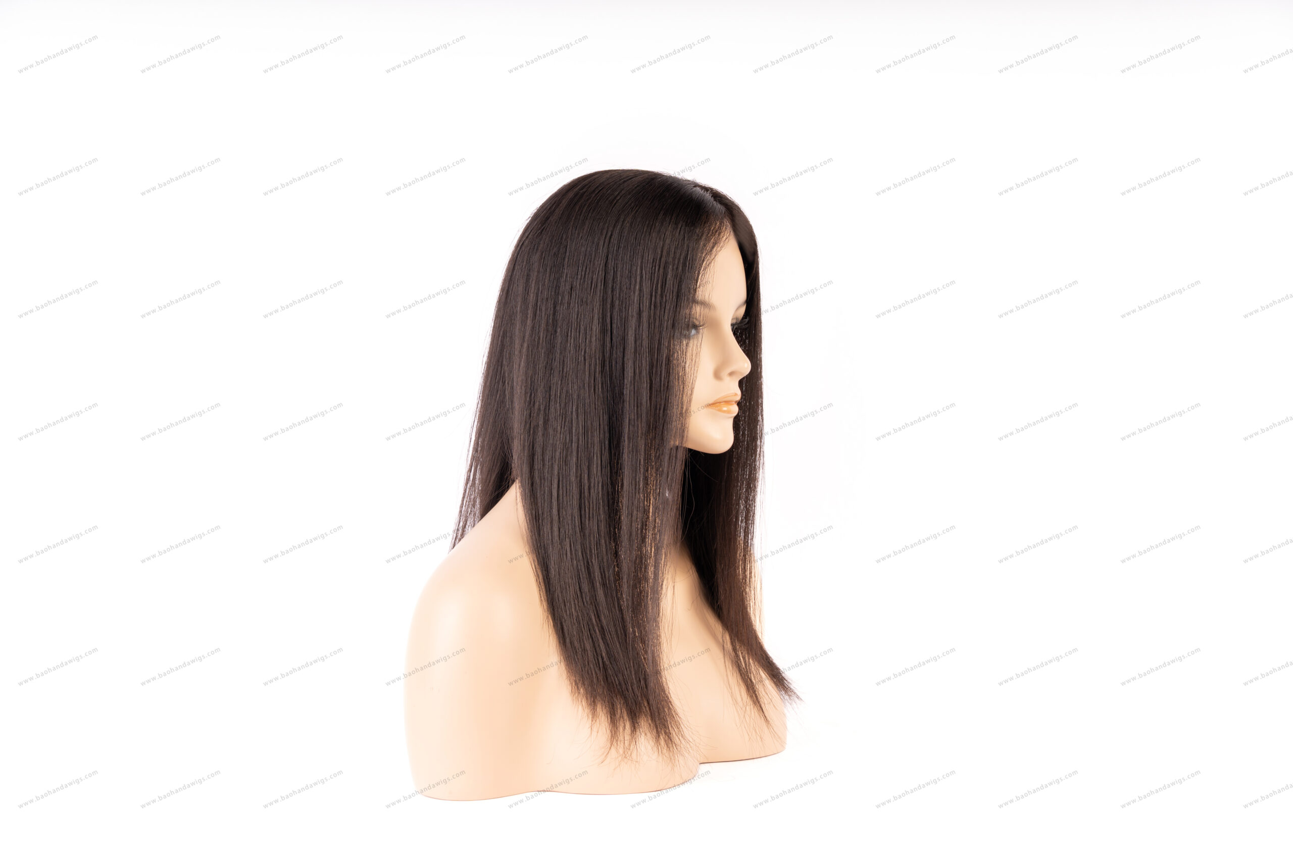 8x8inch Lace Front Silk Top with Weft Base Remy Human Hair Topper - Image 6