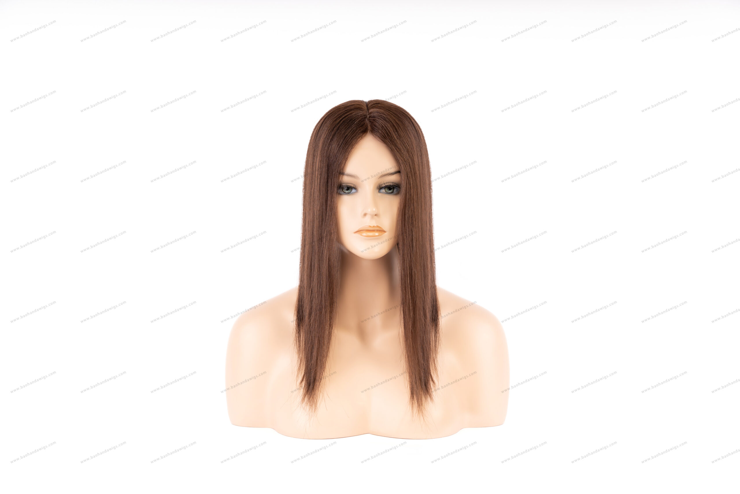 8x8inch Lace Front Silk Top with Weft Base Remy Human Hair Topper - Image 3