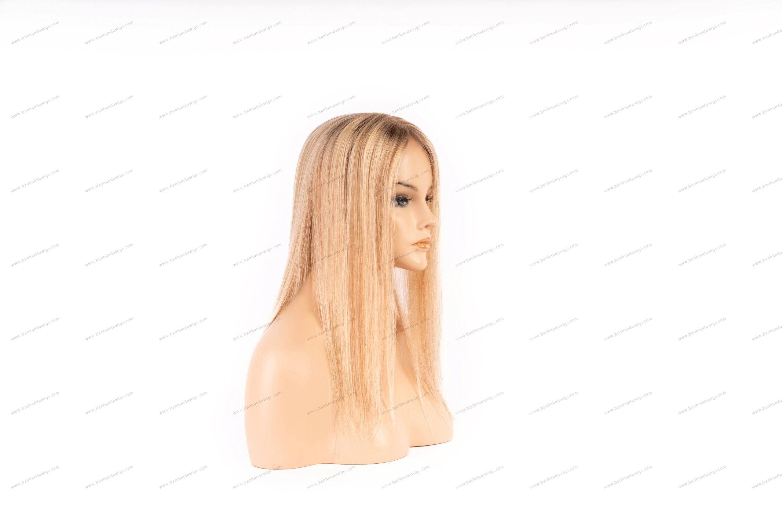 6x6.5 inch Full Silk Base Lace Front Remy Human Hair Topper 100% Hand Tied