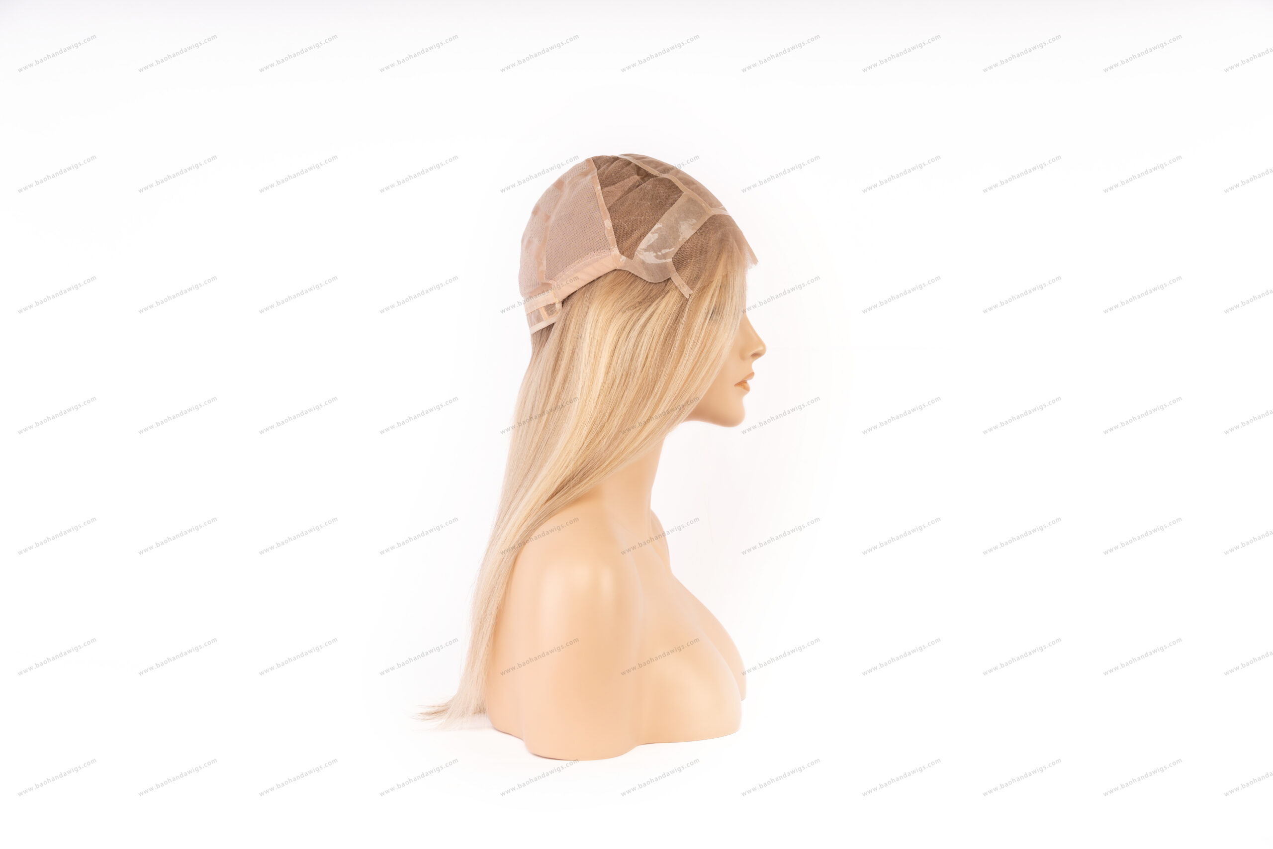 4x4inch Silk Top Full Lace Cap Medical Silicone Wig 100% Remy Human Hair Full Hand Tied - Image 3